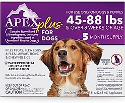 Apex Plus Topical Flea & Tick Treatment for Dogs, 45-88 lbs, 3 doses