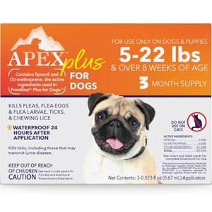 Apex Plus Topical Flea & Tick Treatment for Dogs, 5-22 lbs, 3 doses