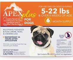 Apex Plus Topical Flea & Tick Treatment for Dogs, 5-22 lbs, 6 doses