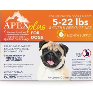 Apex Plus Topical Flea & Tick Treatment for Dogs, 5-22 lbs, 6 doses