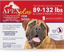 Apex Plus Topical Flea & Tick Treatment for Dogs, 89-132 lbs, 3 doses
