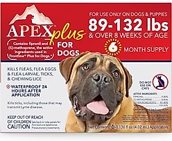 Apex Plus Topical Flea & Tick Treatment for Dogs, 89-132 lbs, 6 doses