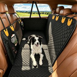 Aphyxen Car Back Seat Belt Waterproof Oxford Fabric Non-Slip Mesh Window Dog Automobile Protective Cover, Black, X-Large