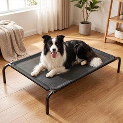 Aphyxen Portable Cooling Raised Elevated Dog Hammock Bed with Breathable Mesh, Black, Large: 40.6 inches