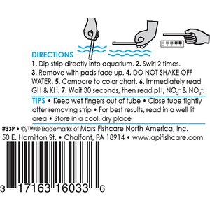 API 5 in 1 Freshwater & Saltwater Aquarium Test Strips, 100 count