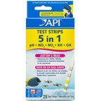API 5 in 1 Freshwater & Saltwater Aquarium Test Strips, 25 count