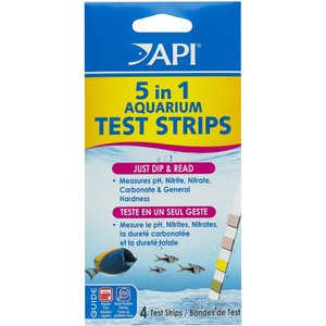 API 5 in 1 Freshwater & Saltwater Aquarium Test Strips, 4 count