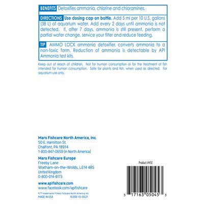Show full view: API Ammo-Lock Freshwater & Saltwater Aquarium Ammonia Detoxifier, 16-oz bottle slide 2 of 10