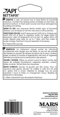 Show full view: API Bettafix Antibacterial & Antifungal Betta Fish Infection Remedy, 1.7-oz bottle slide 2 of 9