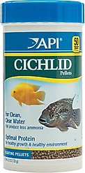 API Large Floating Pellets Cichlid Fish Food, 4.2-oz bottle
