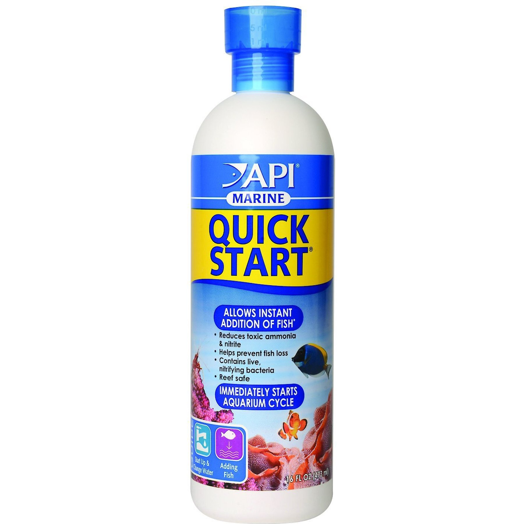 API Marine Quick Start Aquarium Water Conditioner, 16-fl oz bottle
