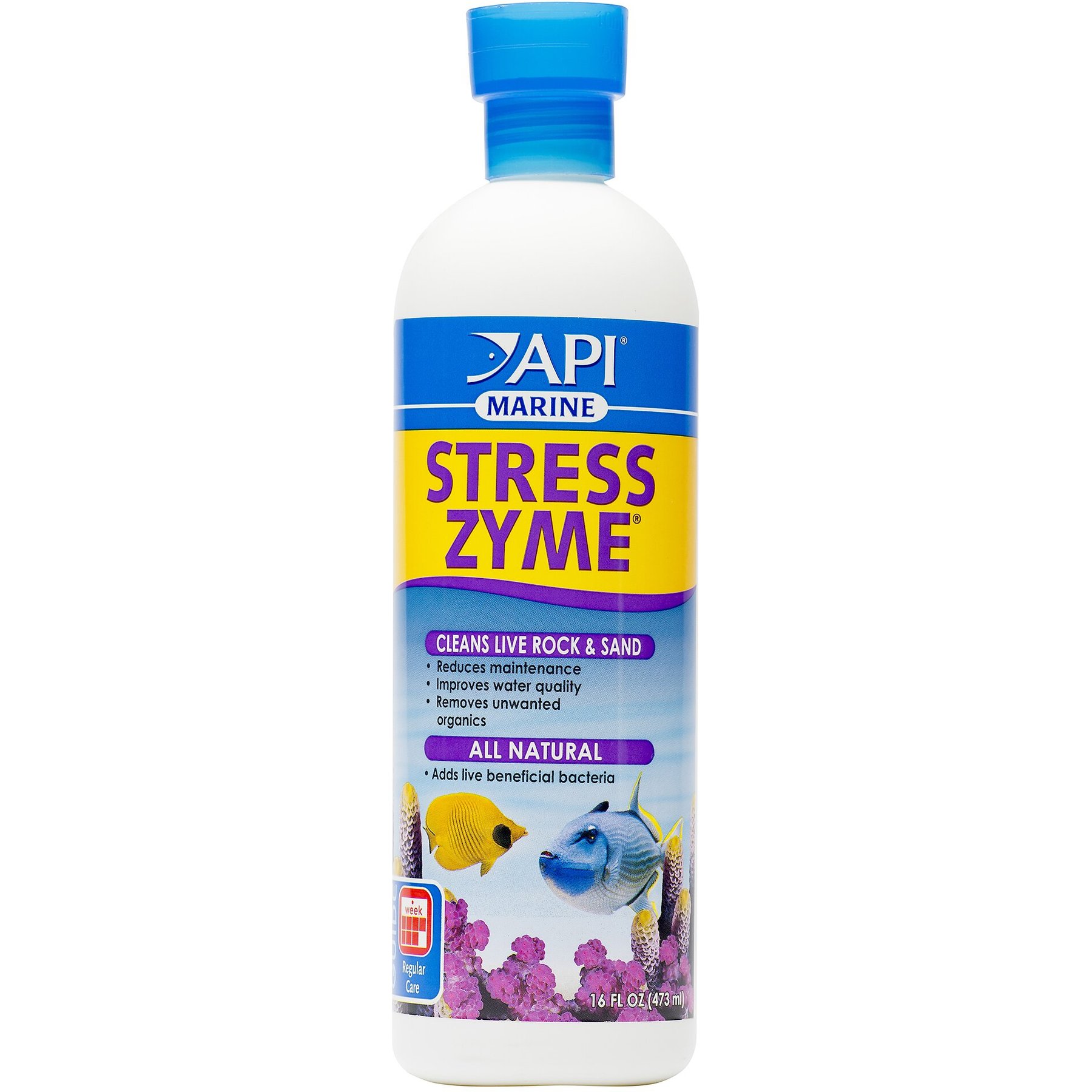 API Marine Stress Zyme Saltwater Aquarium Cleaning Solution, 16-fl oz bottle