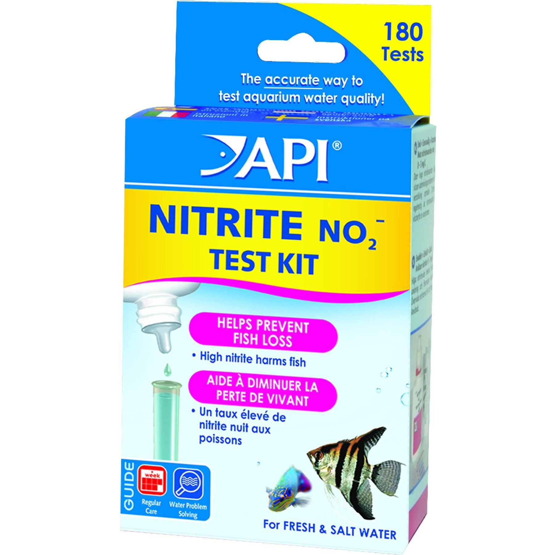 API Nitrite NO2 Fresh & Salt Water Aquarium Test Kit, 180 count