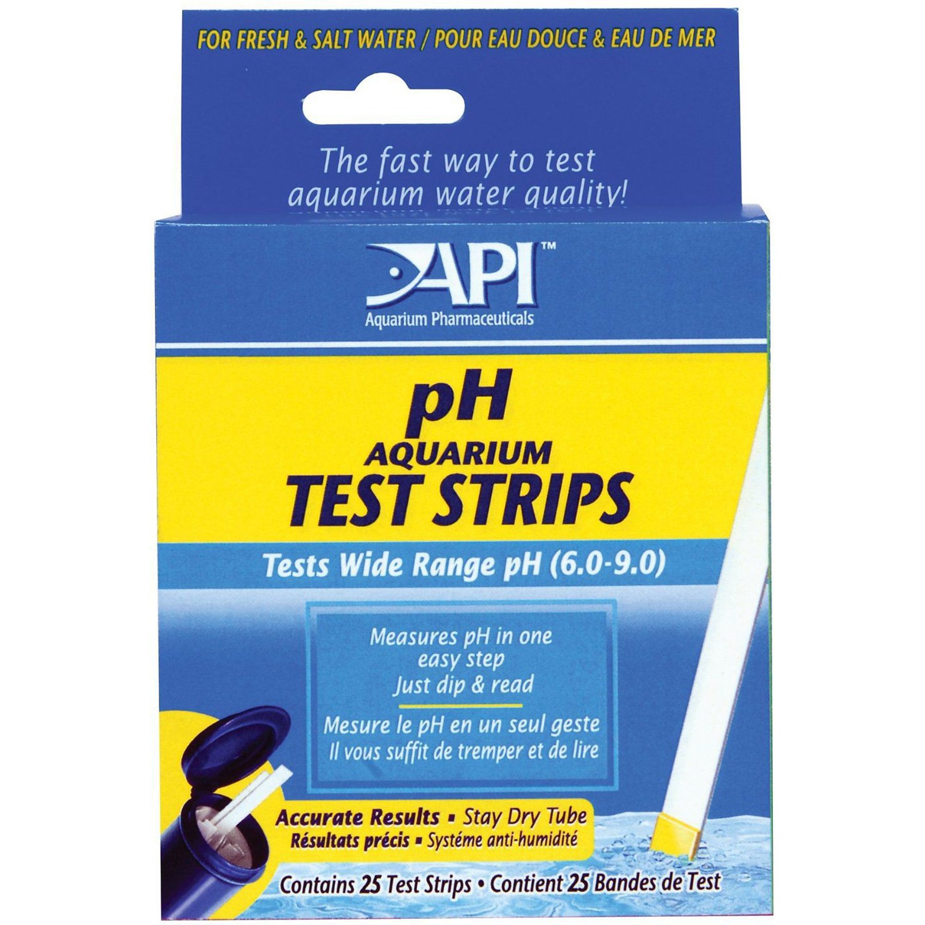 API pH Freshwater & Saltwater Aquarium Test Strips, 25 count