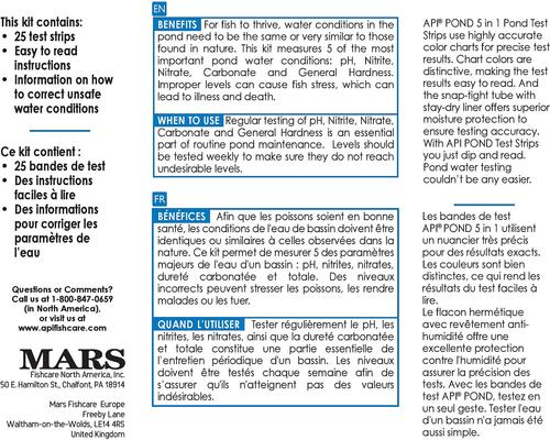 Show full view: API Pond 5-IN-1 Test Strips, 25 count slide 2 of 7