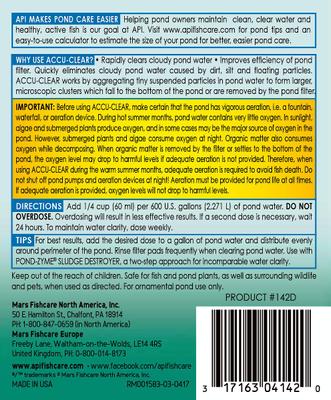 Show full view: API Pond Accu-Clear Clarifier, 64-fl oz bottle slide 2 of 9