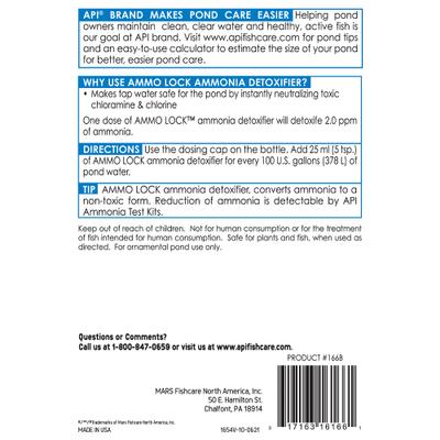 Show full view: API Pond Ammo-Lock Pond Water Ammonia Detoxifier, 16-oz bottle slide 2 of 8