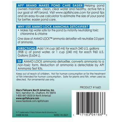 Show full view: API Pond Ammo-Lock Pond Water Ammonia Detoxifier, 64-oz bottle slide 2 of 8