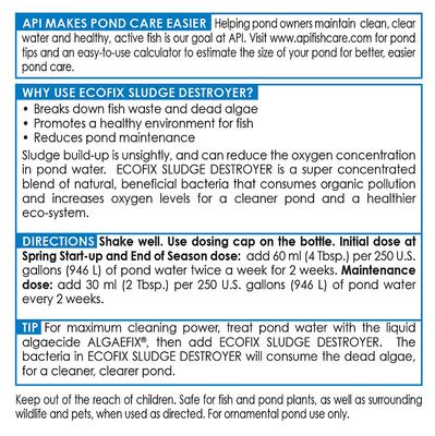 Show full view: API Pond Ecofix Sludge Destroyer Pond Water Clarifier & Sludge Remover, 64-fl oz bottle slide 2 of 8