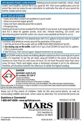 Show full view: API Pond pH Down Pond Water pH Reducing Solution, 16-oz bottle slide 2 of 6