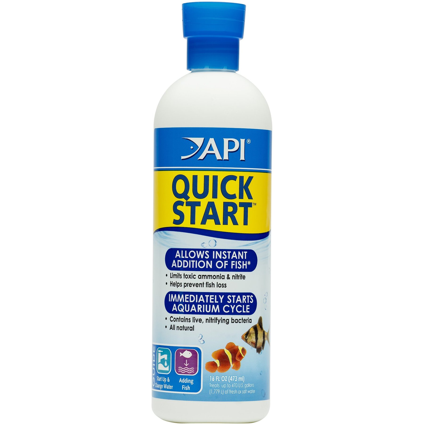 API Quick Start Freshwater & Saltwater Aquarium Water Treatment, 16-fl oz bottle