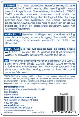Show full view: API Quick Start Freshwater & Saltwater Aquarium Water Treatment, 16-fl oz bottle slide 2 of 9