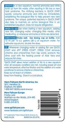 Show full view: API Quick Start Freshwater & Saltwater Aquarium Water Treatment, 8-fl oz bottle slide 2 of 9