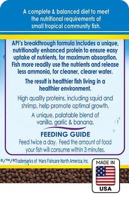 Show full view: API Sinking Mini Pellets Tropical Fish Food, 1.7-oz bottle slide 2 of 9