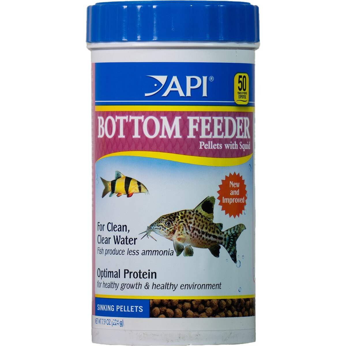 API Bottom Feeder Optimal Protein Sinking Shrimp Fish Food, 7.9-oz