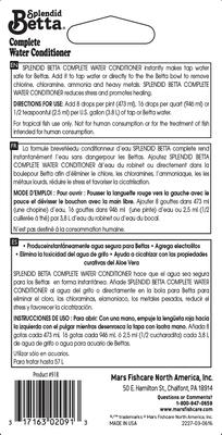 Show full view: API Splendid Betta Complete Aquarium Water Conditioner, 1.25-fl oz bottle slide 2 of 3