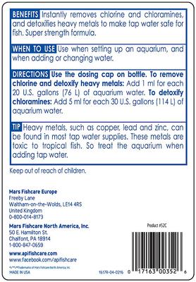 Show full view: API Tap Water Conditioner, 16-fl oz bottle slide 2 of 9