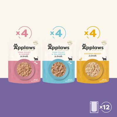 Show full view: Applaws Broth Variety Pack Wet Cat Food, 2.47-oz, case of 12 slide 8 of 9