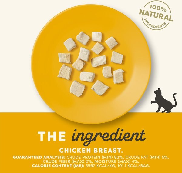Crumps' Naturals Pure Poultry Chicken Grain-Free Freeze-Dried Cat Treats, 1-oz bag