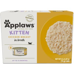 Applaws Chicken Breast in Broth Wet Kitten Food, 2.47-oz can, case of 6