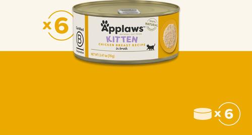Show full view: Applaws Chicken Breast in Broth Wet Kitten Food, 2.47-oz can, case of 6 slide 8 of 10