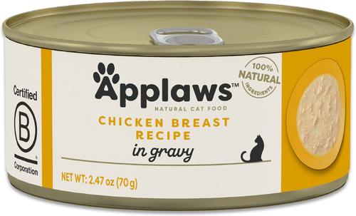 Show full view: Applaws Chicken Breast in Gravy Limited Ingredient Canned Wet Cat Food, 2.47-oz can, case of 24 slide 8 of 9