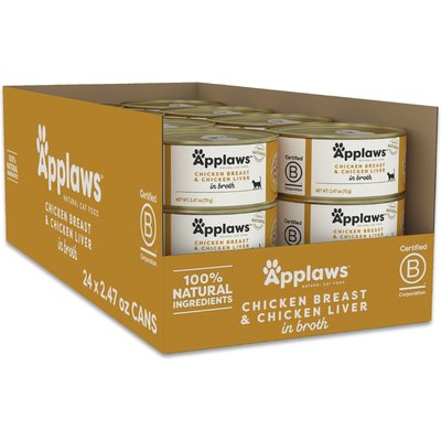 Applaws Applaws Chicken Breast & Liver in Broth Wet Cat Food, 2.47-oz can, case of 24