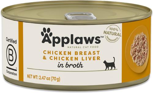 Show full view: Applaws Chicken Breast & Liver in Broth Wet Cat Food, 2.47-oz can, case of 24 slide 9 of 10