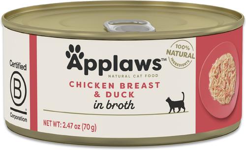 Show full view: Applaws Chicken Breast with Duck in Broth Wet Cat Food, 2.47-oz can, case of 24 slide 8 of 10