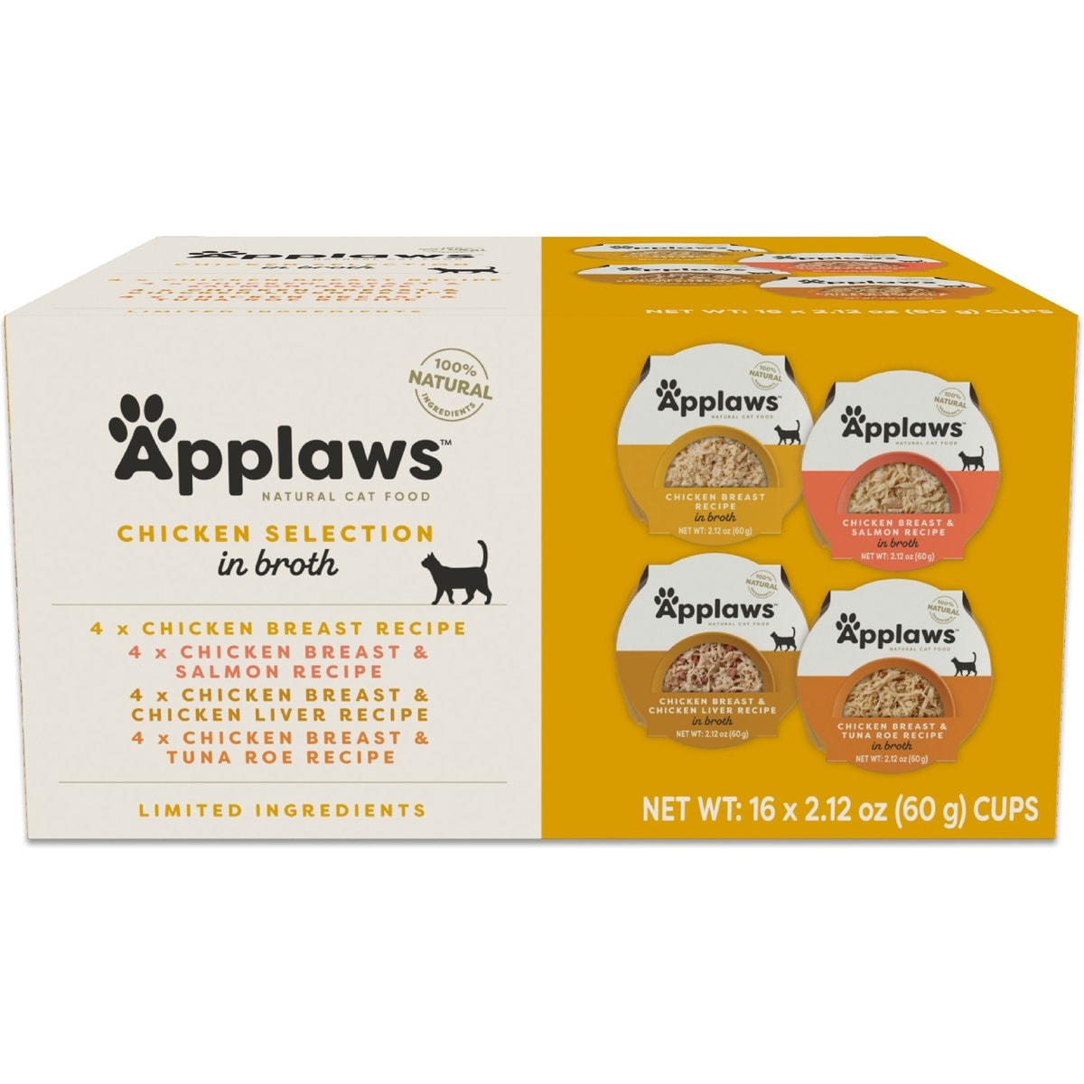 Applaws Chicken Broth Selection Grain-Free Wet Cat Food, 2.12-oz can, case of 16