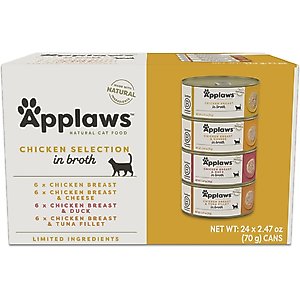 Applaws Chicken Broth Variety Pack Wet Cat Food, 2.47-oz, case of 24