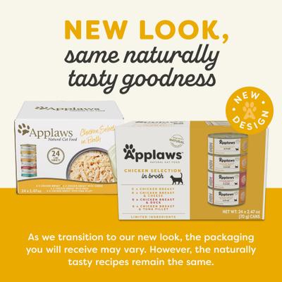 Show full view: Applaws Chicken Broth Variety Pack Wet Cat Food, 2.47-oz, case of 24 slide 3 of 12