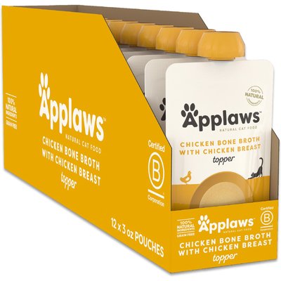 Applaws Applaws Chicken Broth with Chicken Breast Bone Broth Wet Cat Food Toppers, 3-oz pouch, 12 count