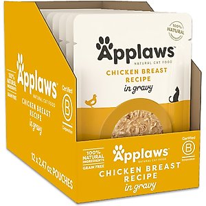 Applaws Chicken Flakes in Gravy Wet Cat Food, 2.47-oz, case of 12