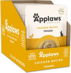 Applaws Chicken Mousse Wet Cat Food, 2.47-oz pouch, case of 12