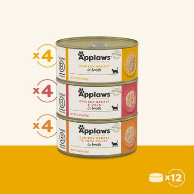 Show full view: Applaws Chicken Pack in Broth Limited Ingredient Canned Wet Cat Food, 2.47-oz can, case of 12 slide 8 of 10