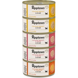 Applaws Chicken Selection in Broth Adult Wet Cat Food, 2.47-oz can, 5 count