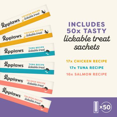 Show full view: Applaws Chicken Variety Pack Selection Lickable Cat Treats, 0.5-oz pouch, 50 count slide 5 of 9