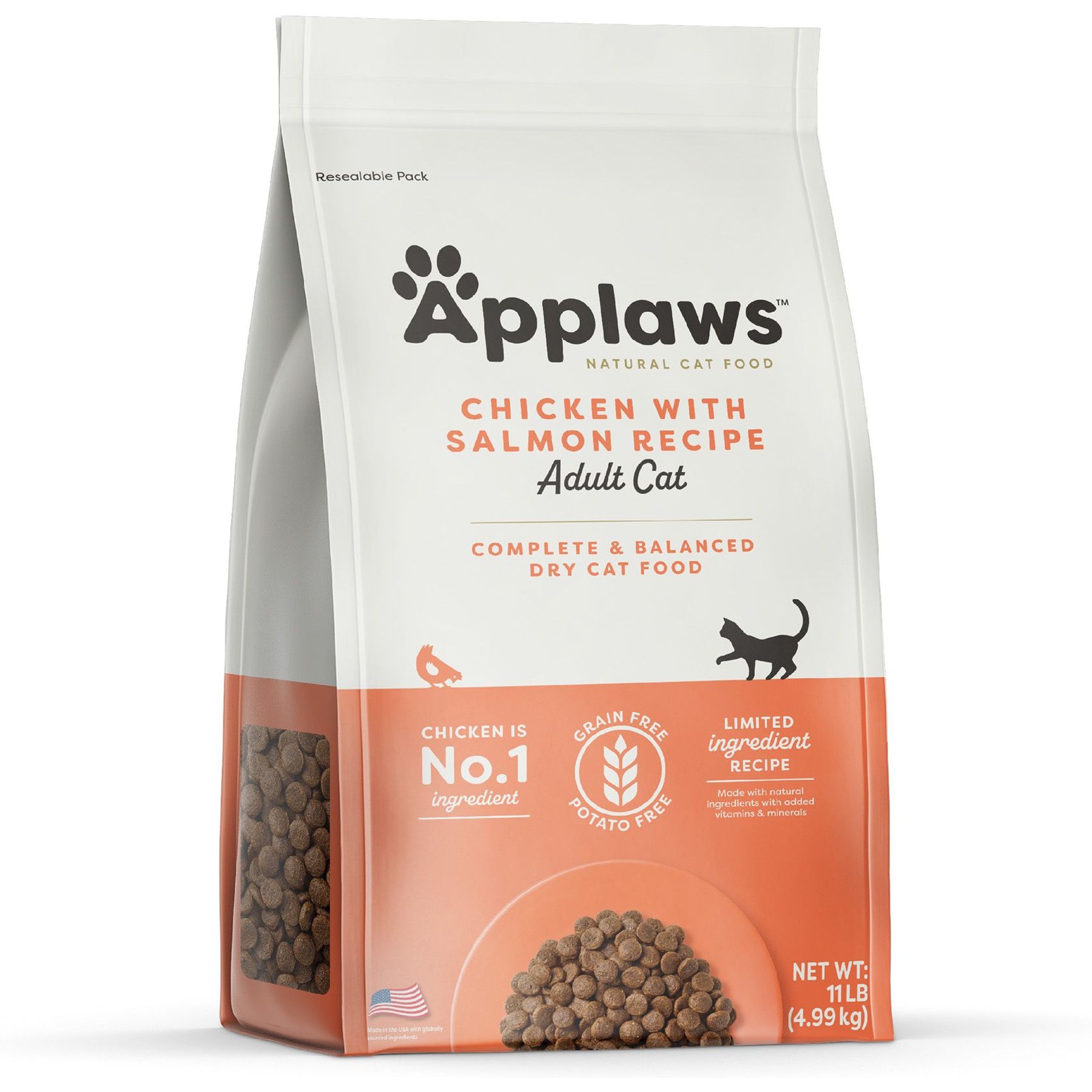 Applaws Complete Chicken with Salmon Recipe Dry Cat Food, 22-lb bundle