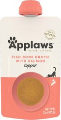 Applaws Fish Bone Broth with Salmon Cat Food Topper, 3-oz pouch, case of 12 slide 2 of 8